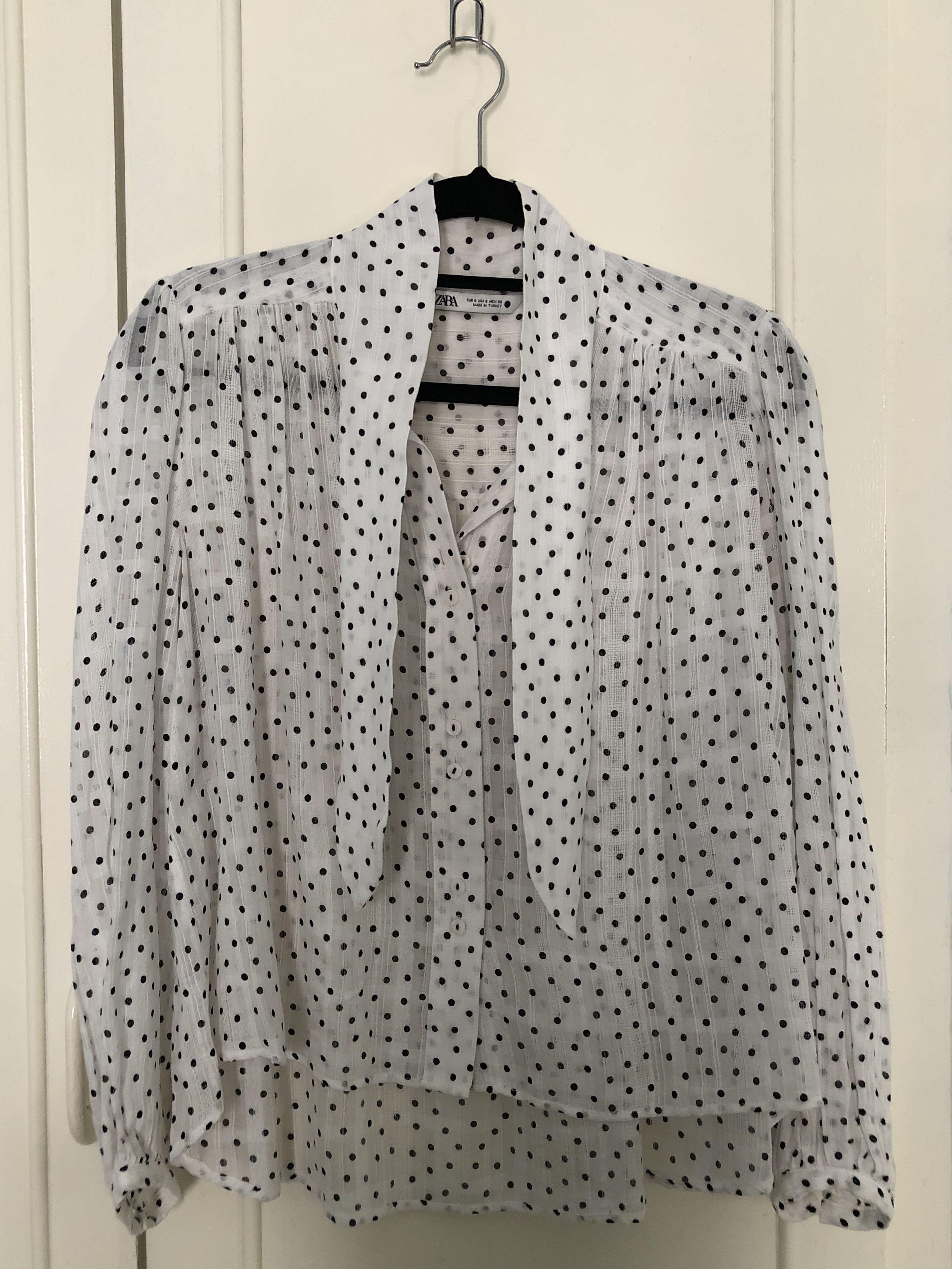 spotty blouse zara