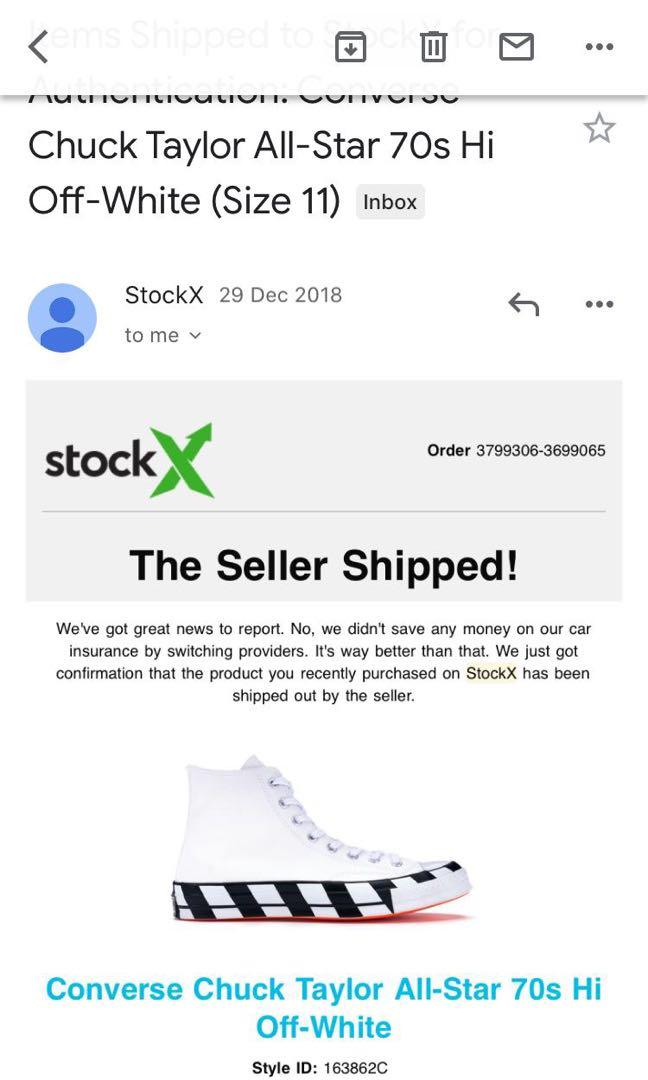 100 authentic Converse Chuck Taylor All Star 70s Hi Off White