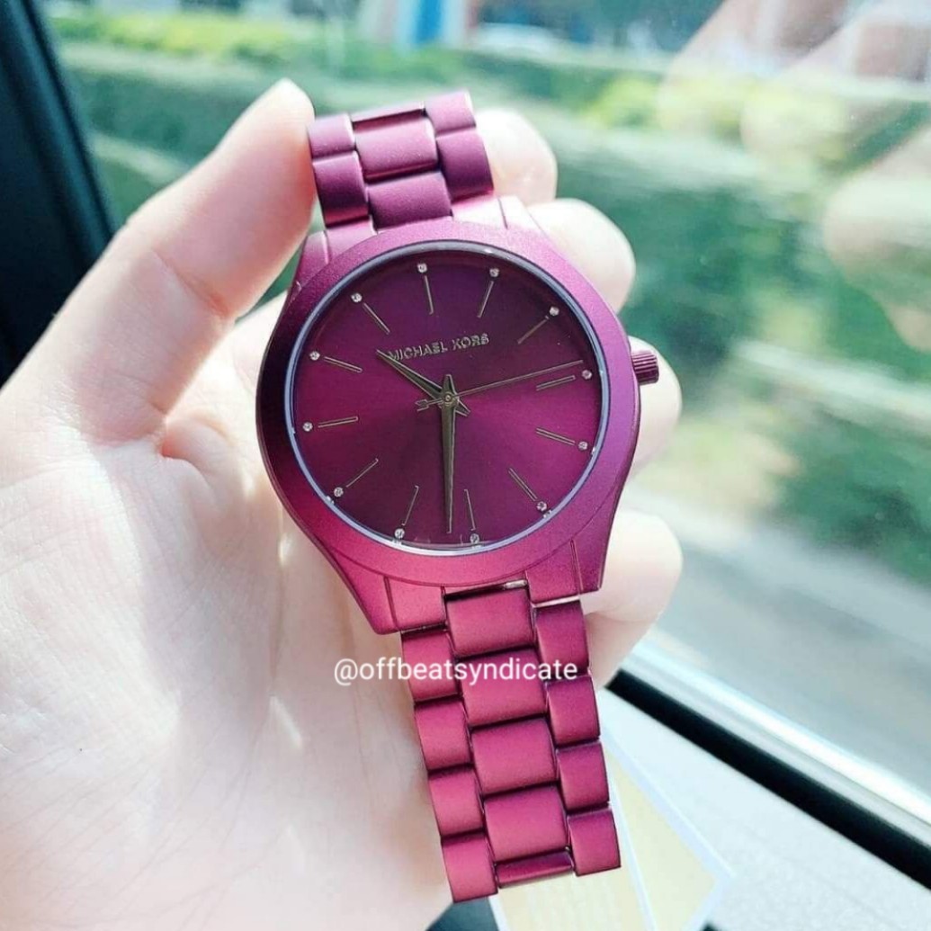 100 Original Michael Kors Slim Runway Aluminium Ladies Watch