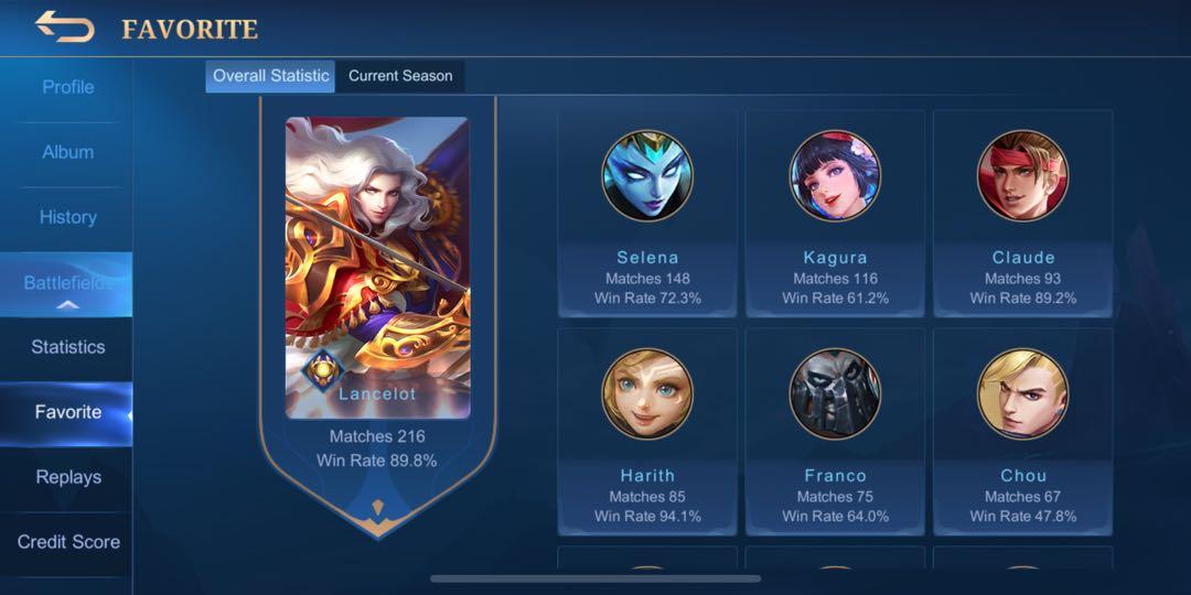 90 Wr Lancelot Epic Mobile Legends Account Video Gaming Gaming Accessories Game Gift Cards Accounts On Carousell