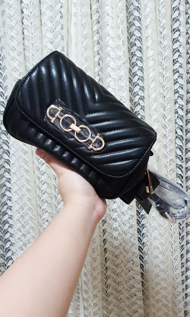 aldo black fanny pack