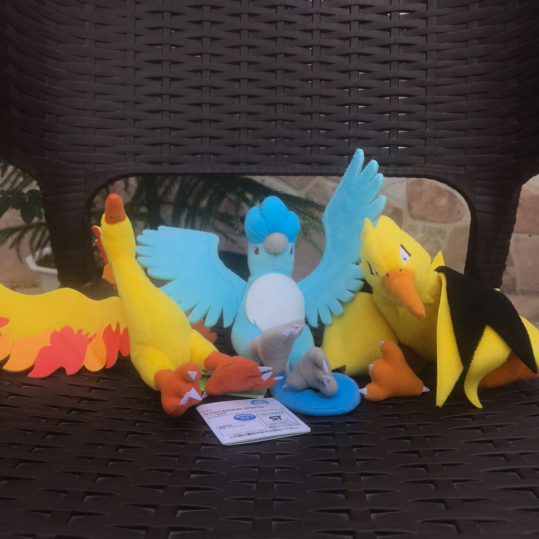 Legendary Bird Articuno, Moltres, Zapdos Plush Doll Toys