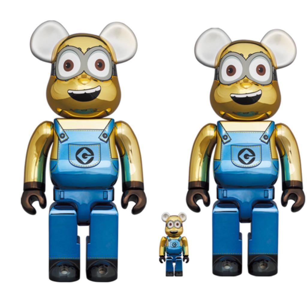 已截) BEARBRICK DAVE CHROME Ver. 100% & 400% 1000% 小黃人minions