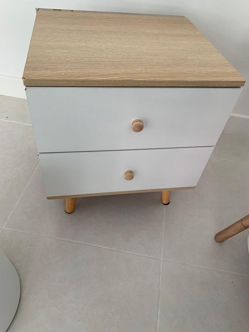 Bedside Table (Category: Tables & Sets) located in Singapore. Submitted by lobangshop (Listing ID 1078127302, Image 1). Description: Got 1 fixed up, 3 more in carton box. Bought wrongly.