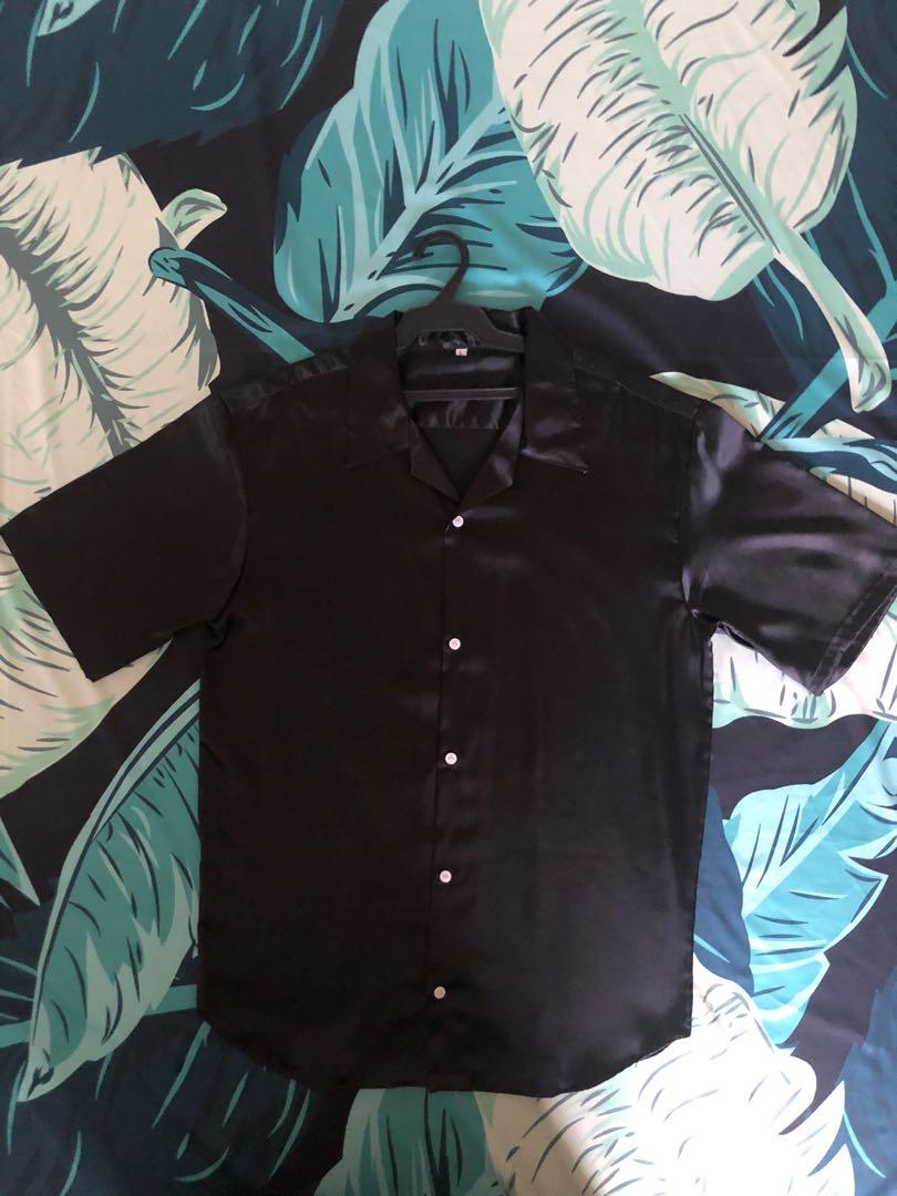Black new arrivals silk polo