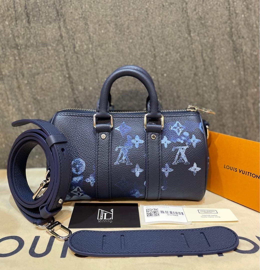 Louis Vuitton Keepall Bandouliere Bag Limited Edition Monogram Ink  Watercolor Leather XS Blue 21187366