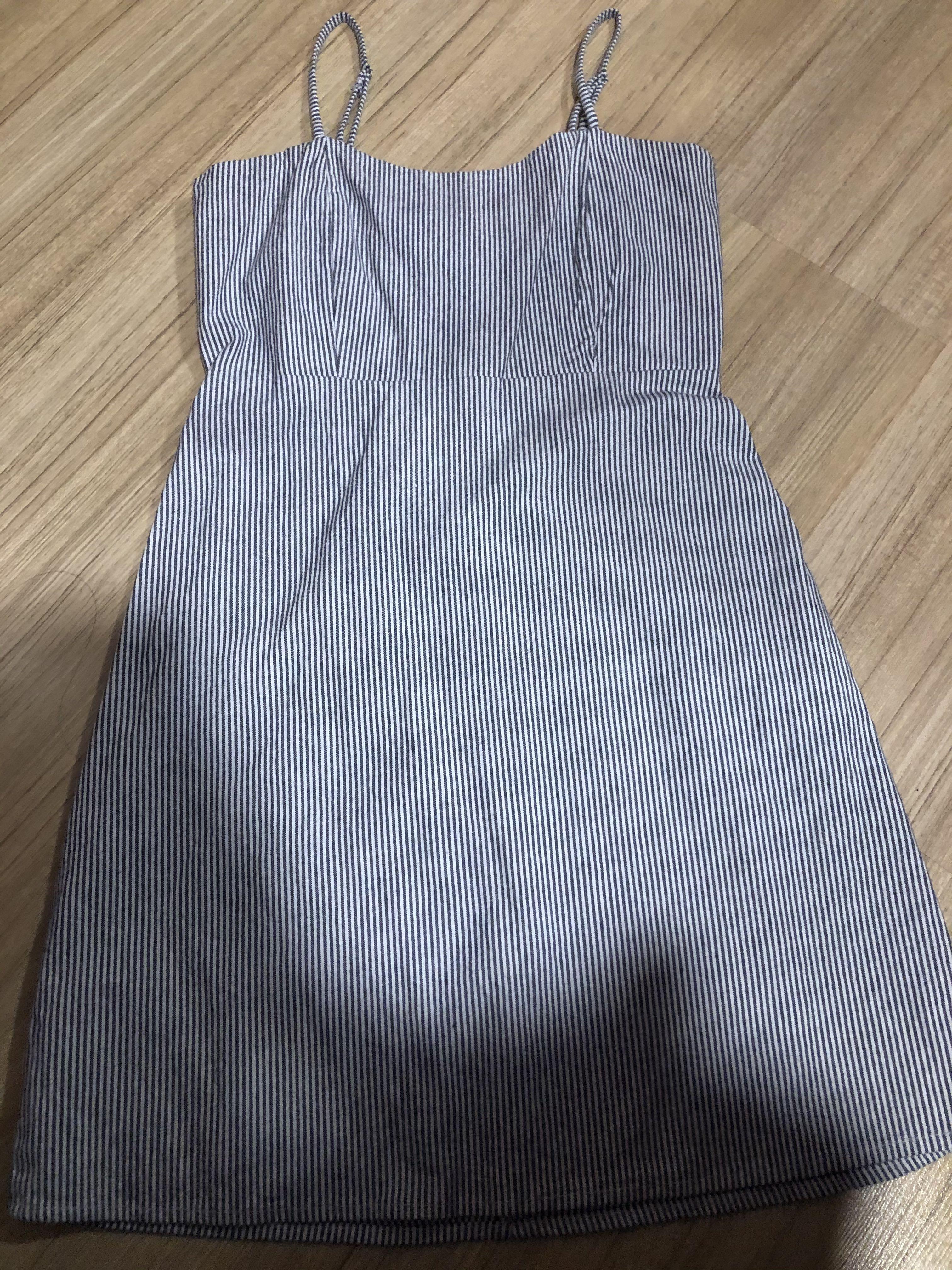 BRANDY MELVILLE Blue White Stripe Karla Dress OS