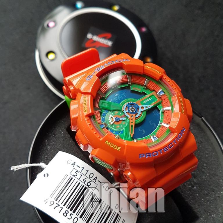 CASIO G SHOCK GA 110A 4 Orange Crazy Color Genuine New with Tag