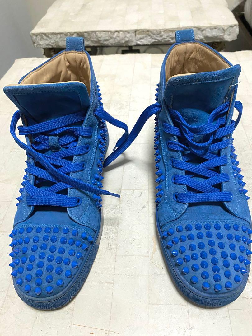 Christian louboutin blue suede sale