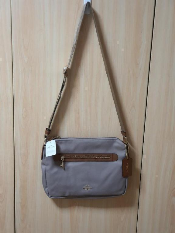 Coach Sawyer Crossbody Bag in Polyester Twill F37239 Grey Women s Bags Authentic Women s Fashion Bags Wallets Cross body Bags on Carousell