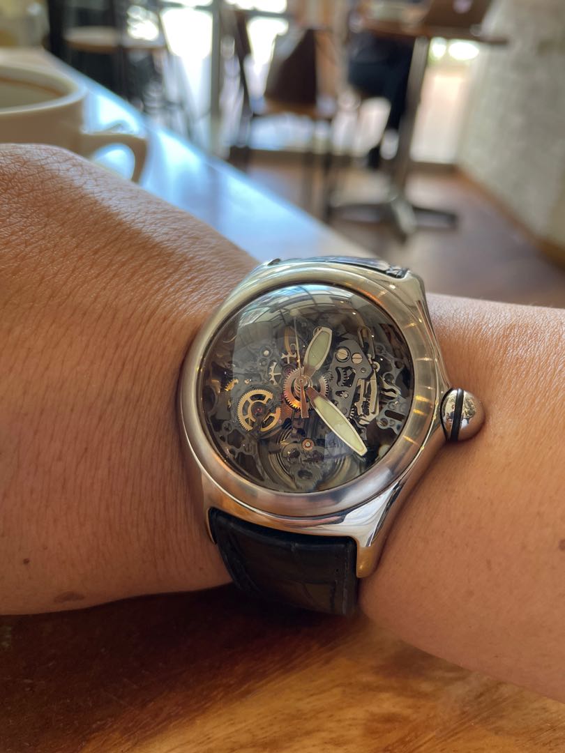Corum bubble sales skeleton watch price