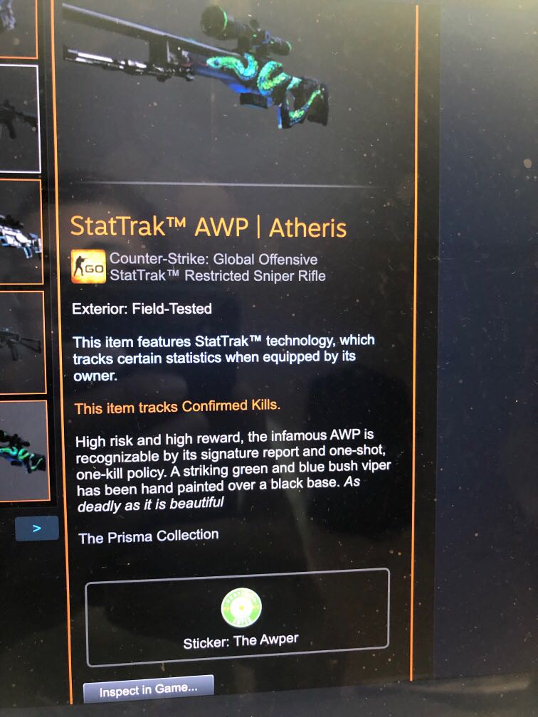 CSGO ST Awp Atheris FN, Video Gaming, Gaming Accessories, In-Game Products  on Carousell