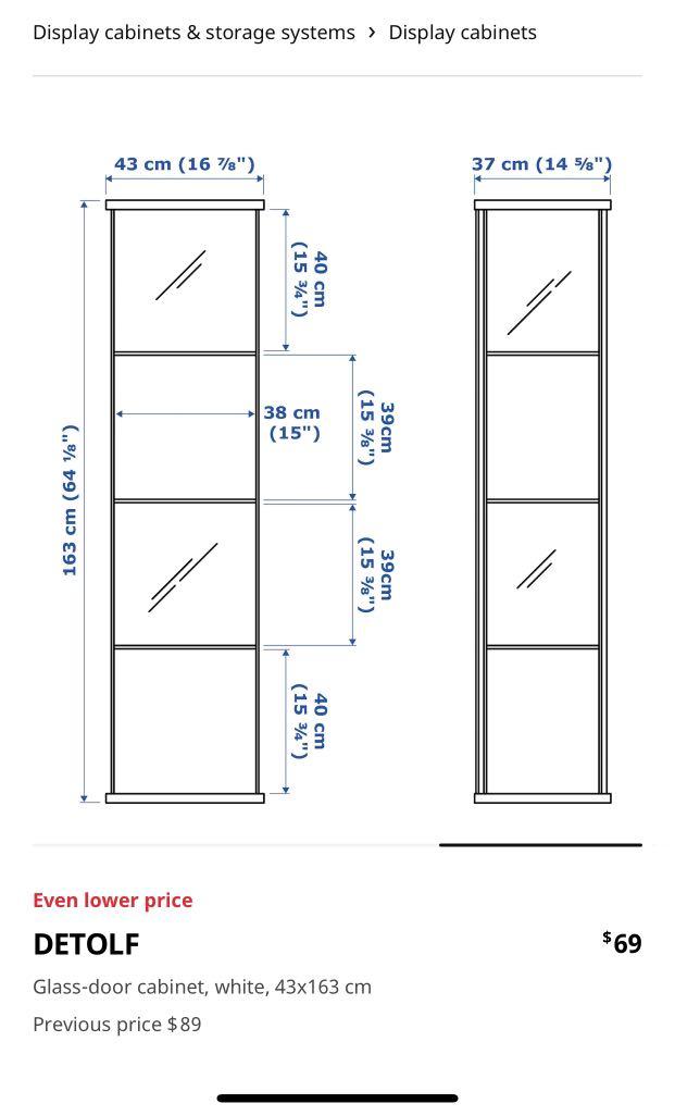 IKEA Detolf glass shelf, Furniture & Home Living, Furniture, Shelves, & Racks on Carousell