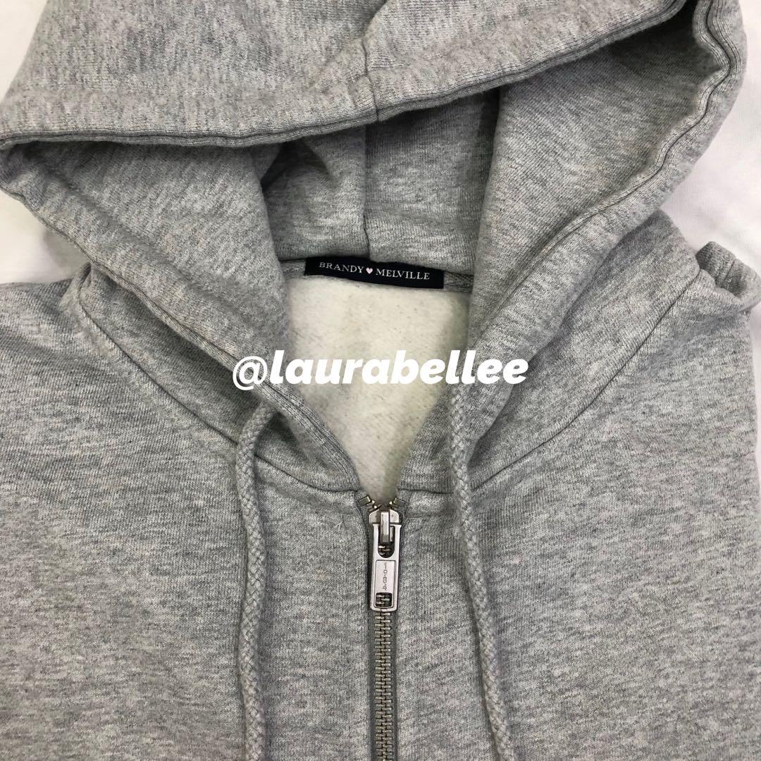Brandy Melville Christy Hoodie Jacket Los Angeles Sweater in Black, Women's  Fashion, Coats, Jackets and Outerwear on Carousell