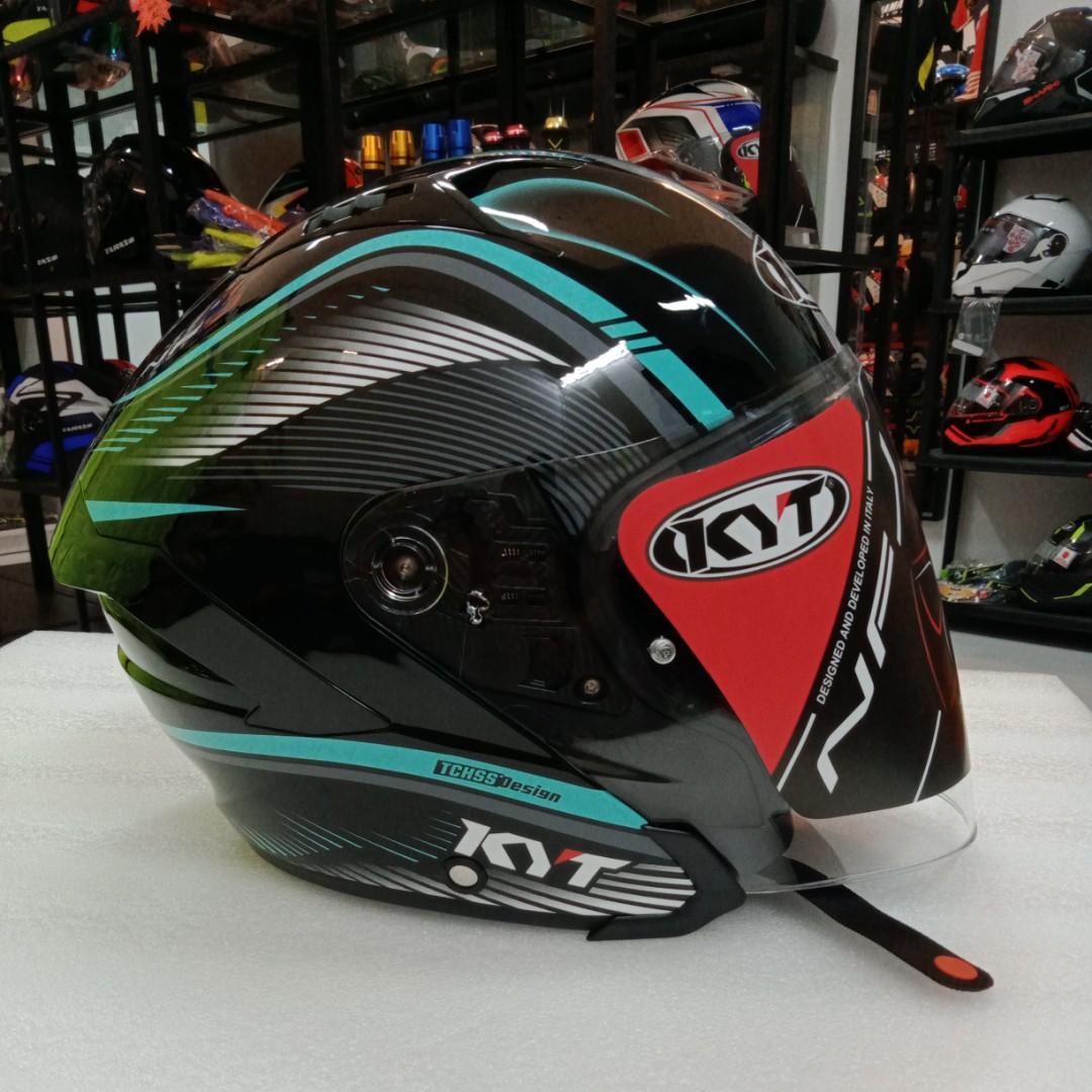 KYT NFJ RADAR AQUA BLUE, Motorcycles 