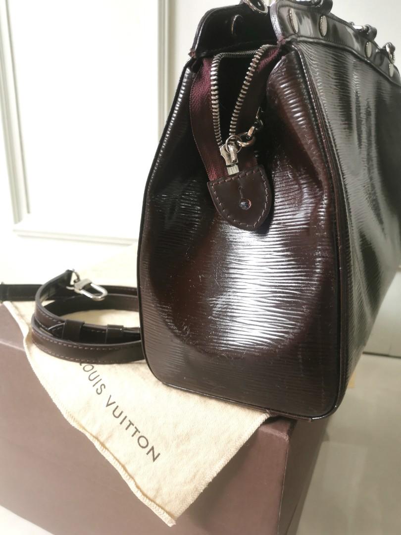 LOUIS VUITTON Electric Epi Brea GM // shiny Electric Epi leather // black  patent leather handles, trim and detachable crossbody strap //…