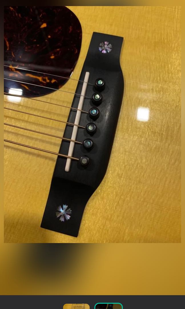 Martin Ebony Bridge Pins, Hobbies & Toys, Music & Media, Music