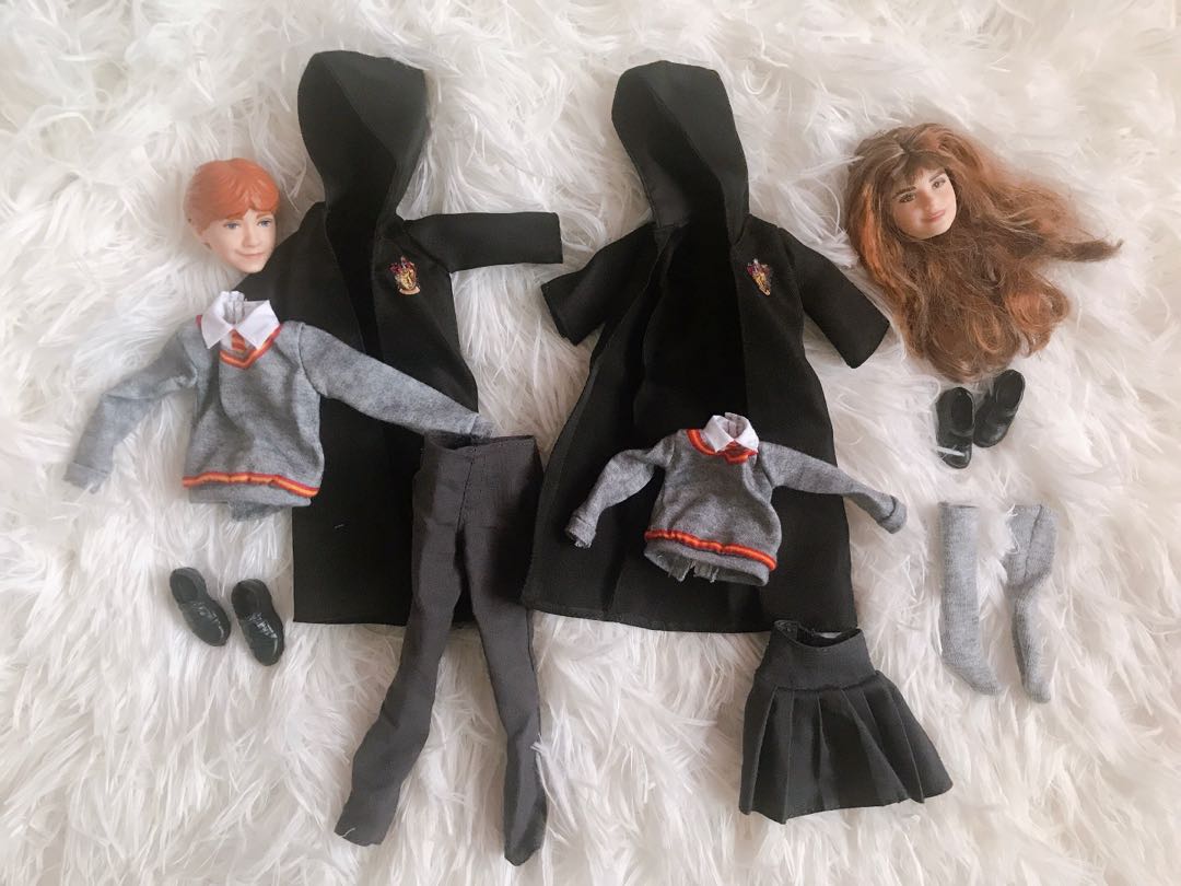 Mattel Harry Potter Ron Hermione Heads Outfit set Barbie Ken