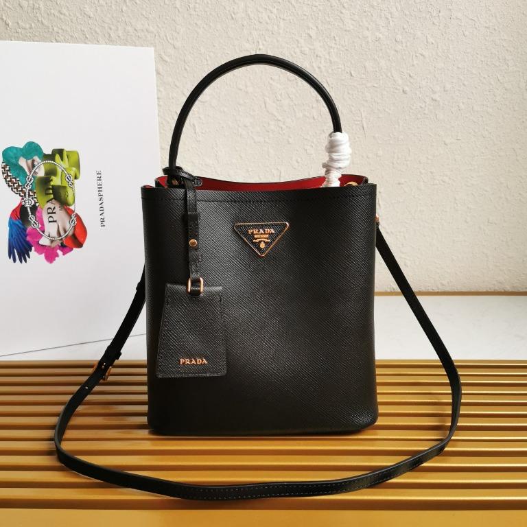 Medium Saffiano Leather Prada Panier Bag