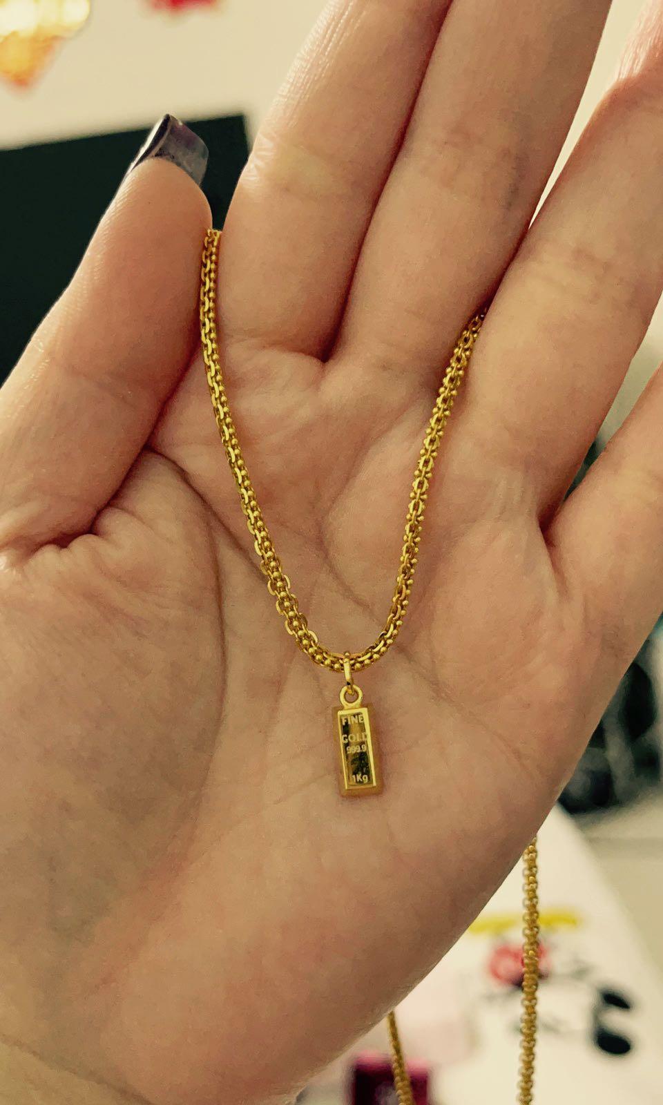 Gold brick new arrivals pendant