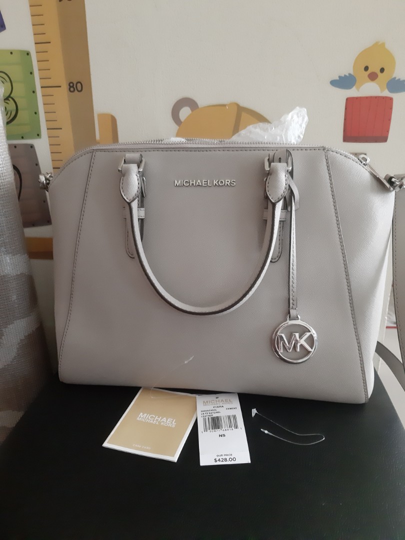 NBU Michael Kors Ciara Large Cement Grey Fesyen Wanita Tas