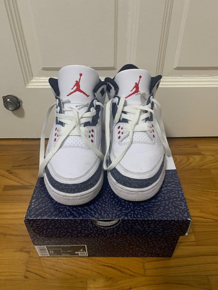 Nike air jordan 3 retro se denim fire red on sale