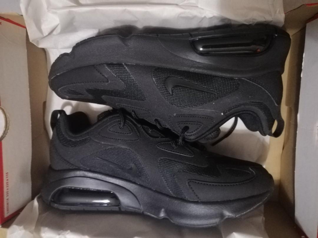 nike air max 200 triple black mens