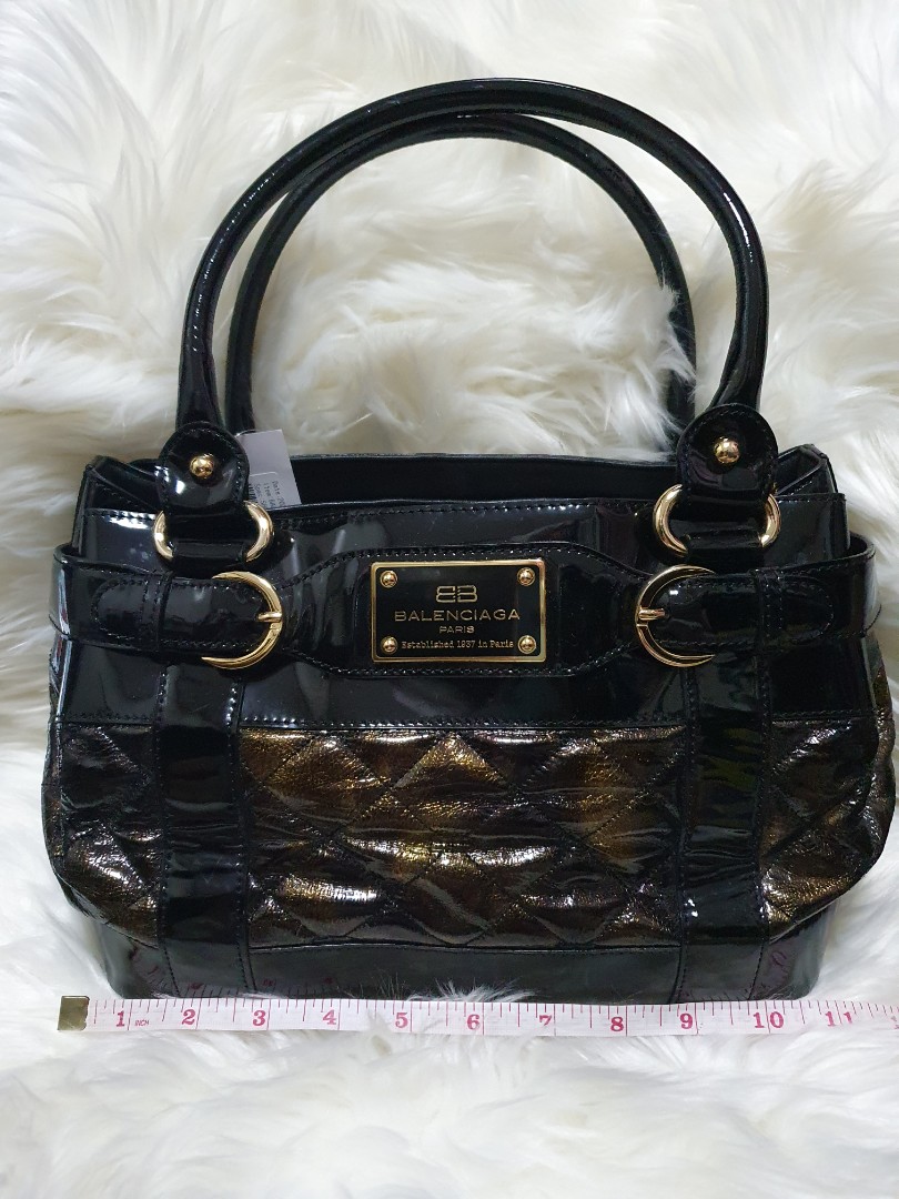 Balenciaga Vintage  Nylon Tote Bag  Black  Leather and Canvas Handbag   Luxury High Quality  Avvenice