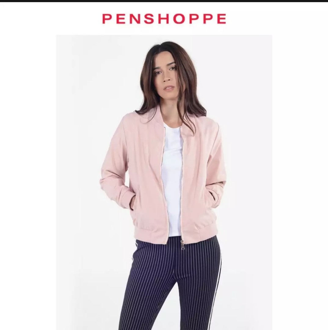Penshoppe bomber shop jacket pink
