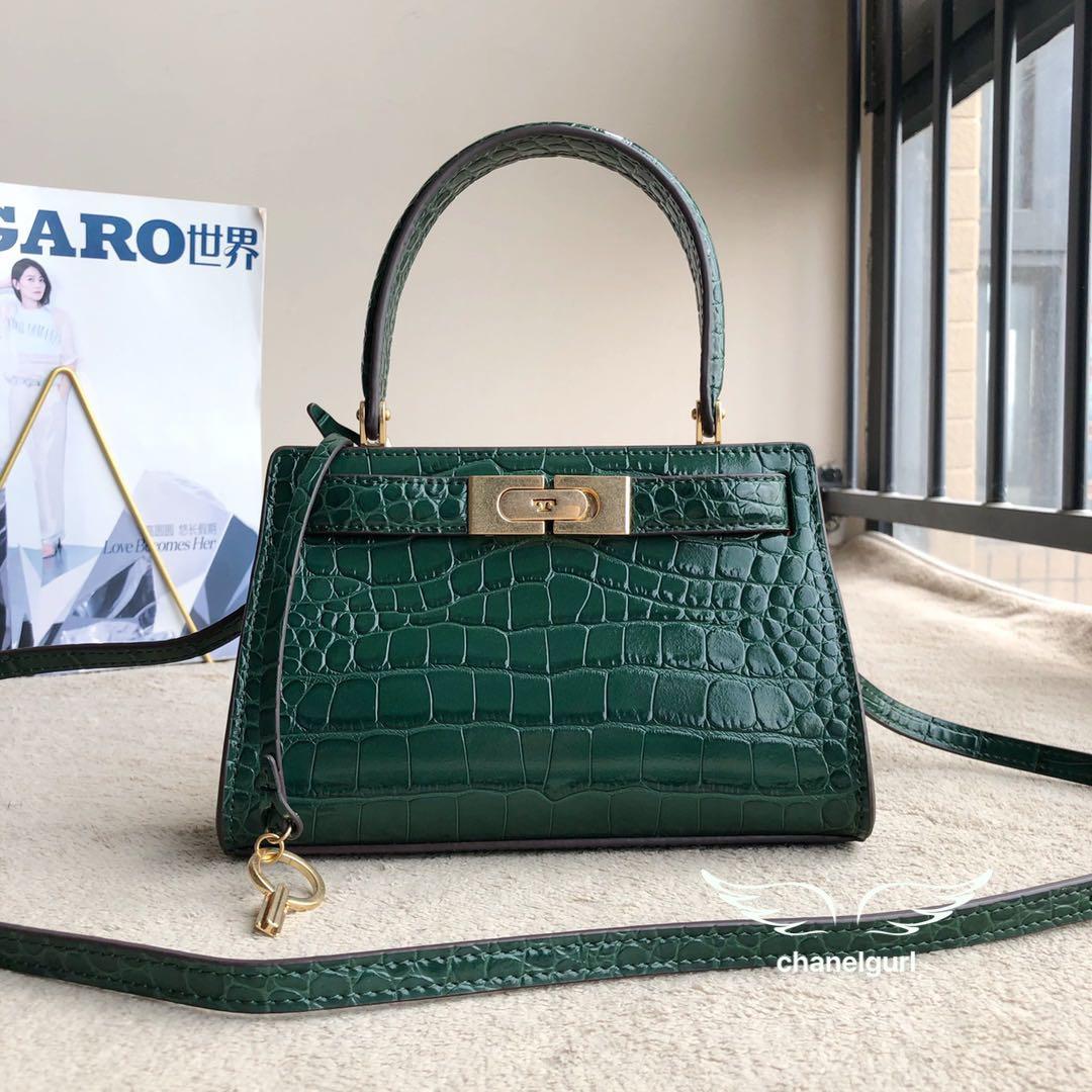 Petite Mini size Tory Burch TB Lee Radziwill Croc Embossed Bag Green,  Women's Fashion, Bags & Wallets, Purses & Pouches on Carousell