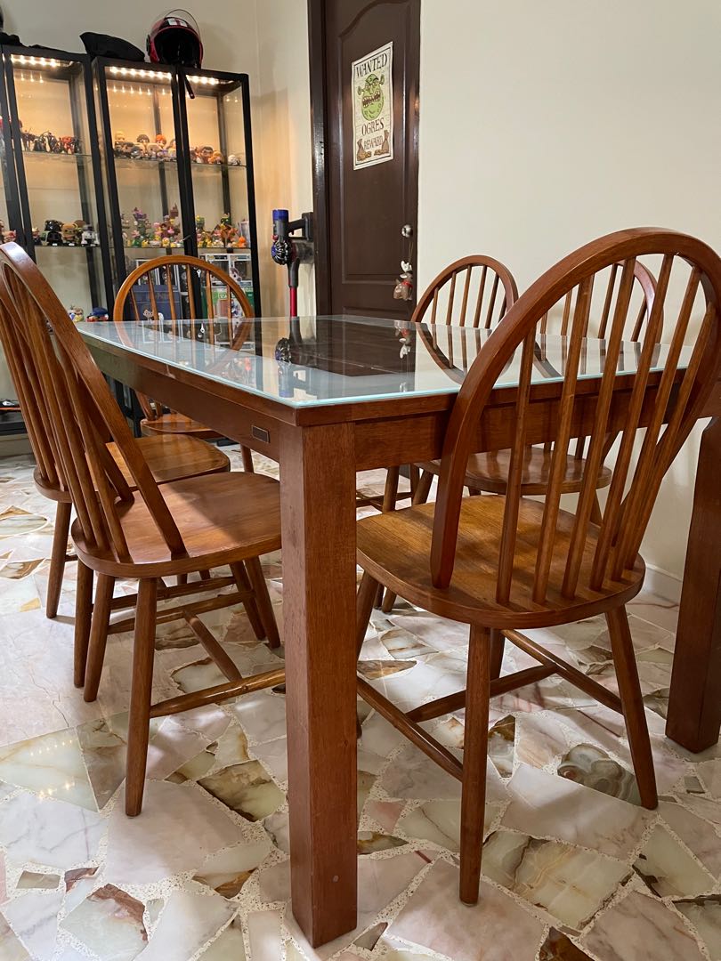 Picket & Rail Dining Table Set, Furniture & Home Living, Furniture