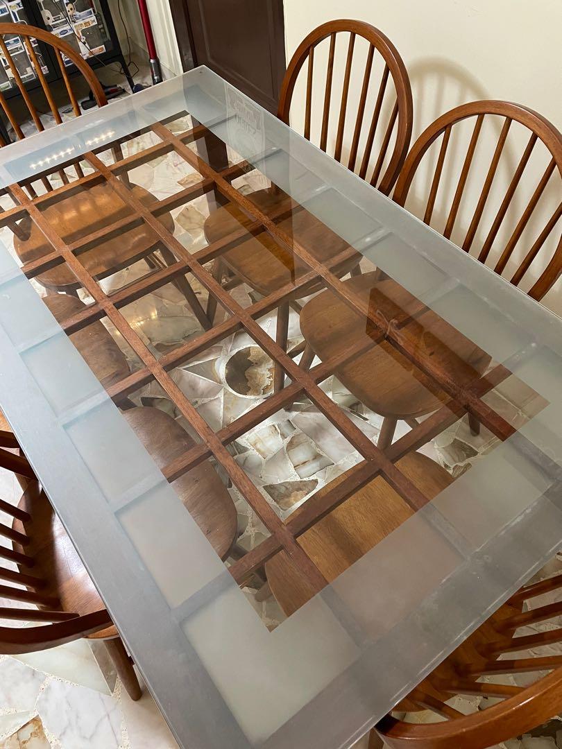 Picket & Rail Dining Table Set, Furniture & Home Living, Furniture