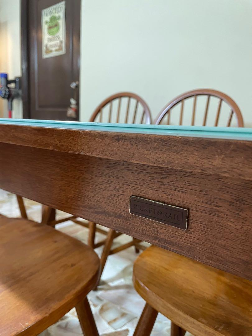 Picket & Rail Dining Table Set, Furniture & Home Living, Furniture