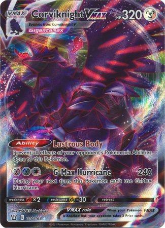 Pokemon Sword & Shield: Battle Styles Corviknight VMAX 110/163 (Ultra  Rare), Hobbies & Toys, Toys & Games on Carousell