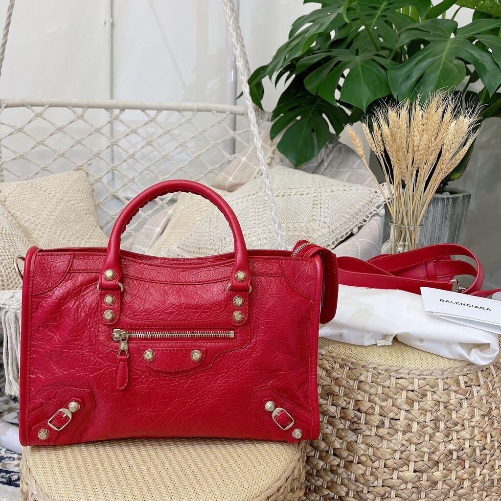 Pre-order Brandnew Authentic Balenciaga Small City Bag in Red, Luxury, Bags  & Wallets on Carousell