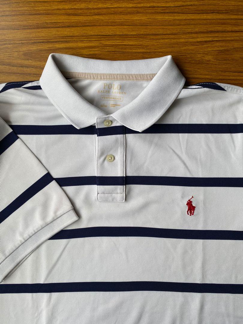 Ralph Lauren White Blue Striped Performance Polo Shirt, Men's Fashion, Tops  & Sets, Tshirts & Polo Shirts on Carousell