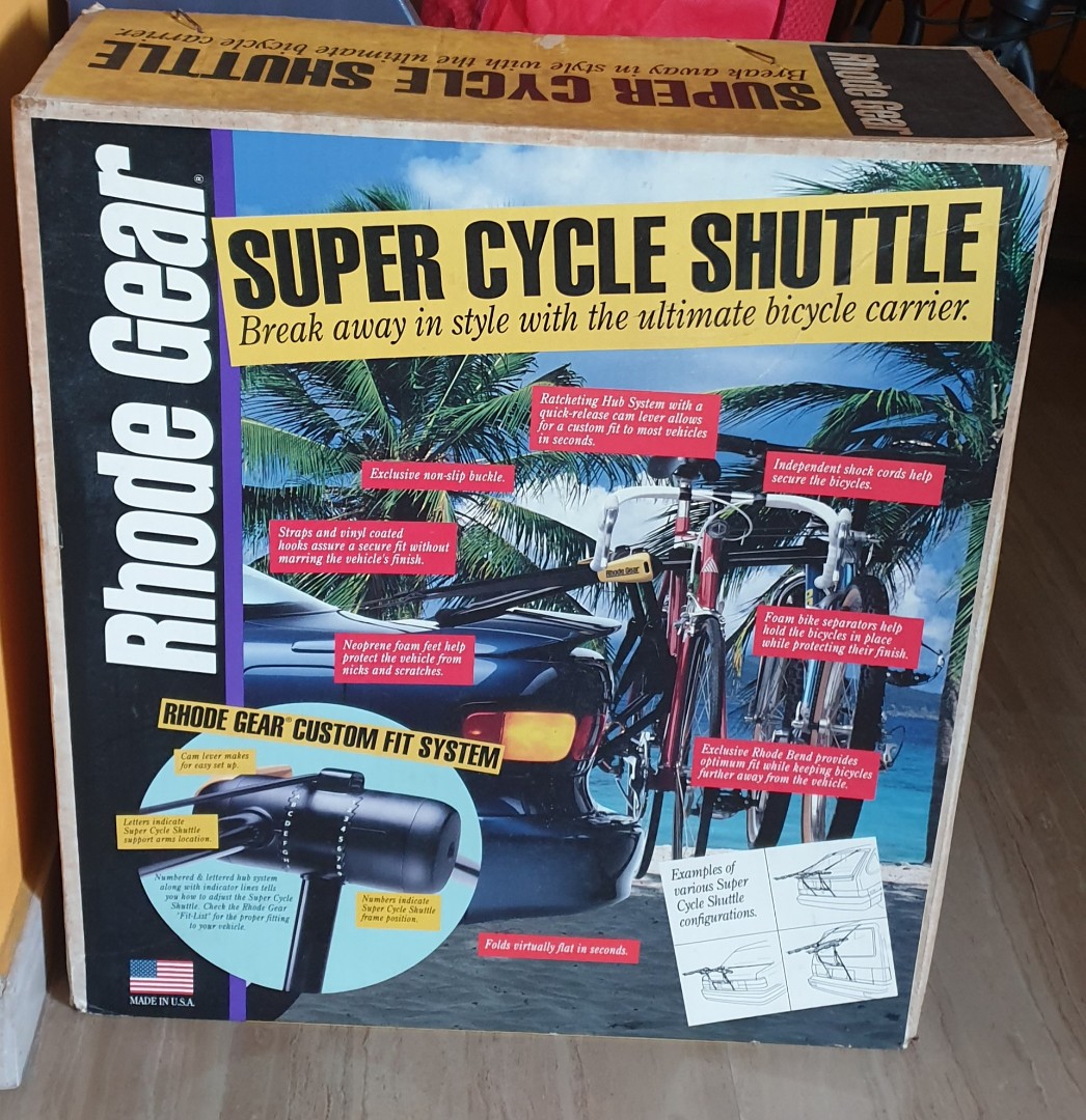 Rhode Gear USA bicycle transport car rack carrier, Sports Equipment