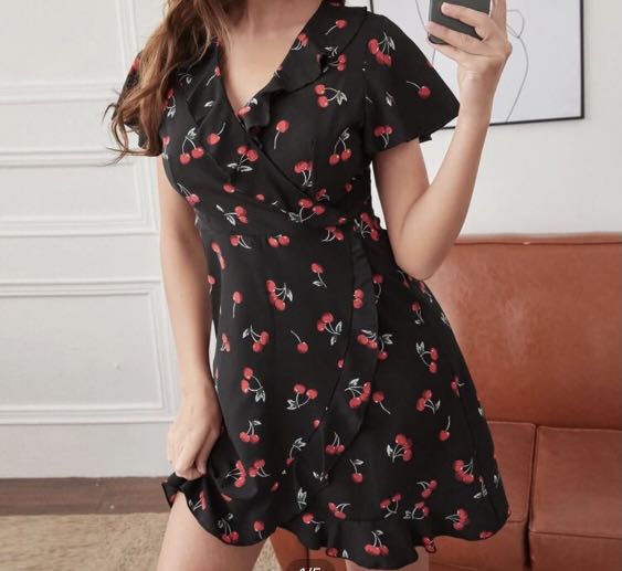 Shein Cherry dress Women s Fashion Dresses Sets Dresses on