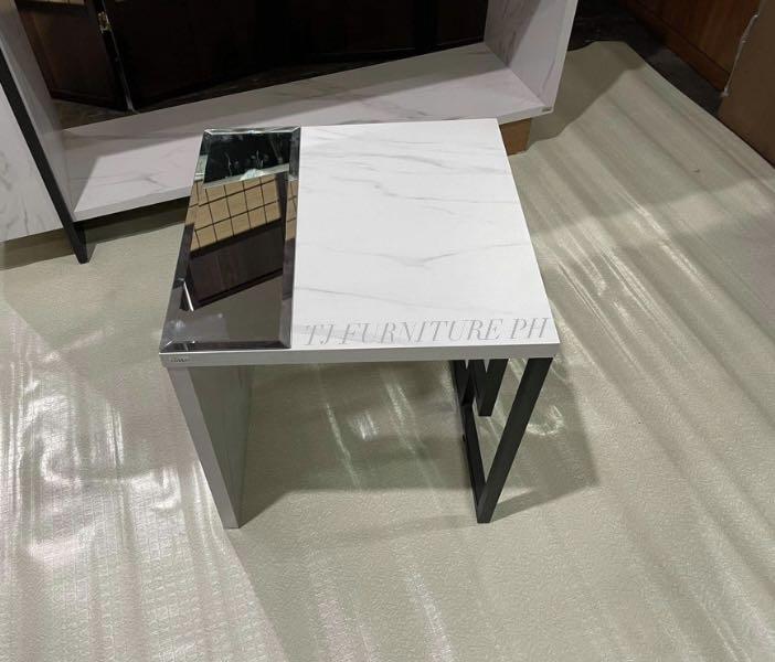Side Table (Category: Other Home Furniture) located in Quezon City. Submitted by tjfurnitureph (Listing ID 1078049598, Image 1). Description: Model: Jurere side table Dimension: L 18" x W 18" x H 18" inches Material: Steel mdf board Marble top finished kulay Brand new! Additional delivery charge! Depending on the Location We Accept Cash on delivery 🚚 Or Payment via BPI or Gcash 💸 Pm us for inquiries! 🤗 .