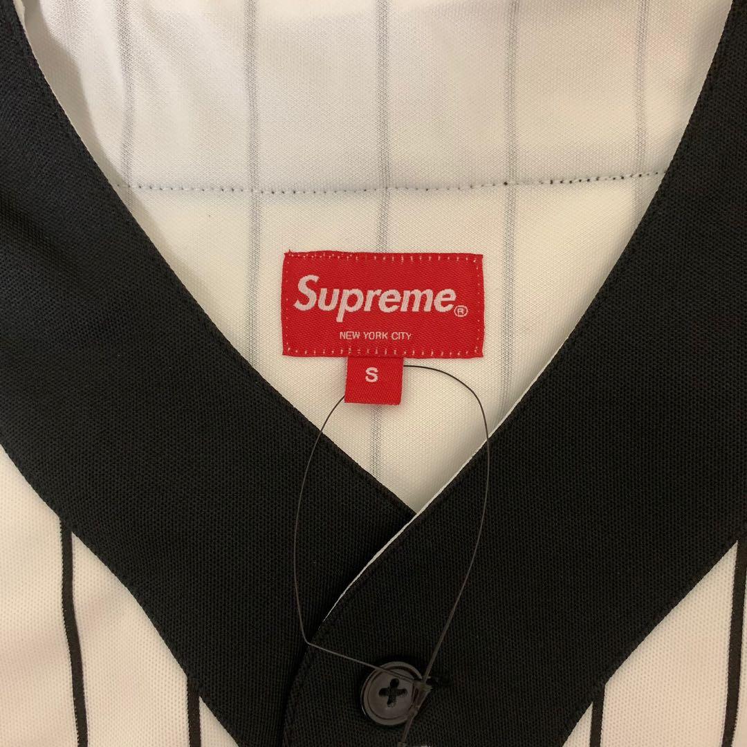 Supreme】Vertical Logo Baseball Jersey 棒球衫, 他的時尚, 外套及