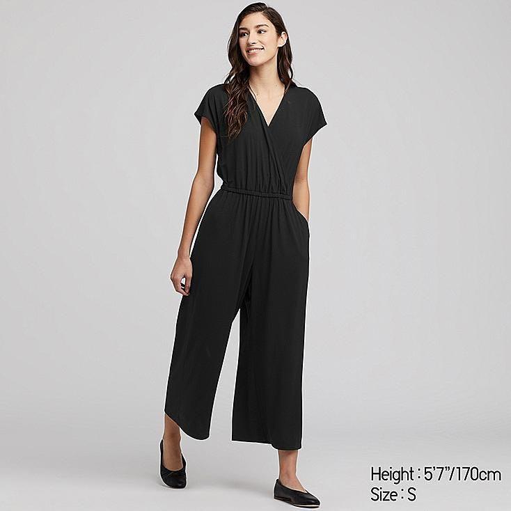 Uniqlo Women Jersey Jumpsuit M Black Women S Fashion Clothes Rompers Jumpsuits On Carousell
