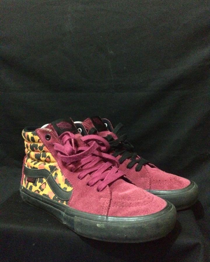 red and leopard vans