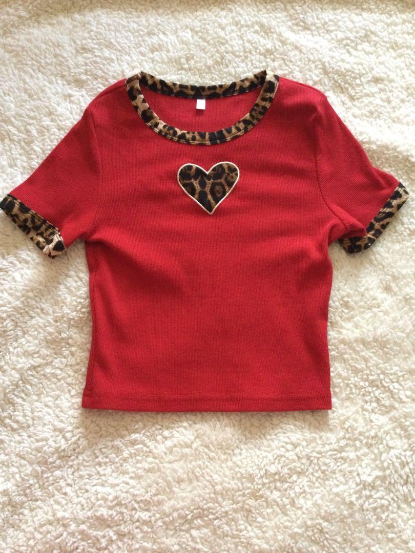 red leopard print crop top