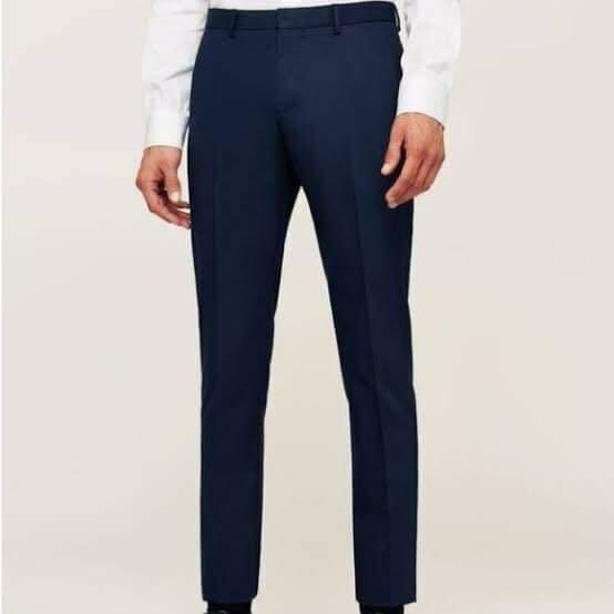 zara navy trousers
