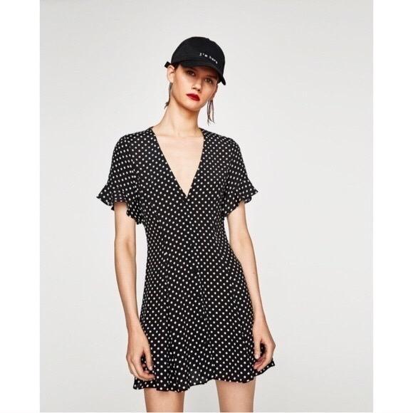 Polka dot mini dress zara hot sale