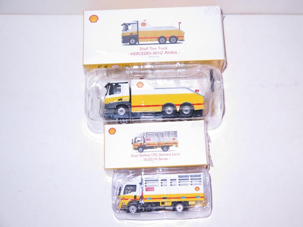 已開包裝膠tiny 1 76 Shell特別版五十鈴石油氣車及平治antos工程車模型 興趣及遊戲 玩具 遊戲類 Carousell