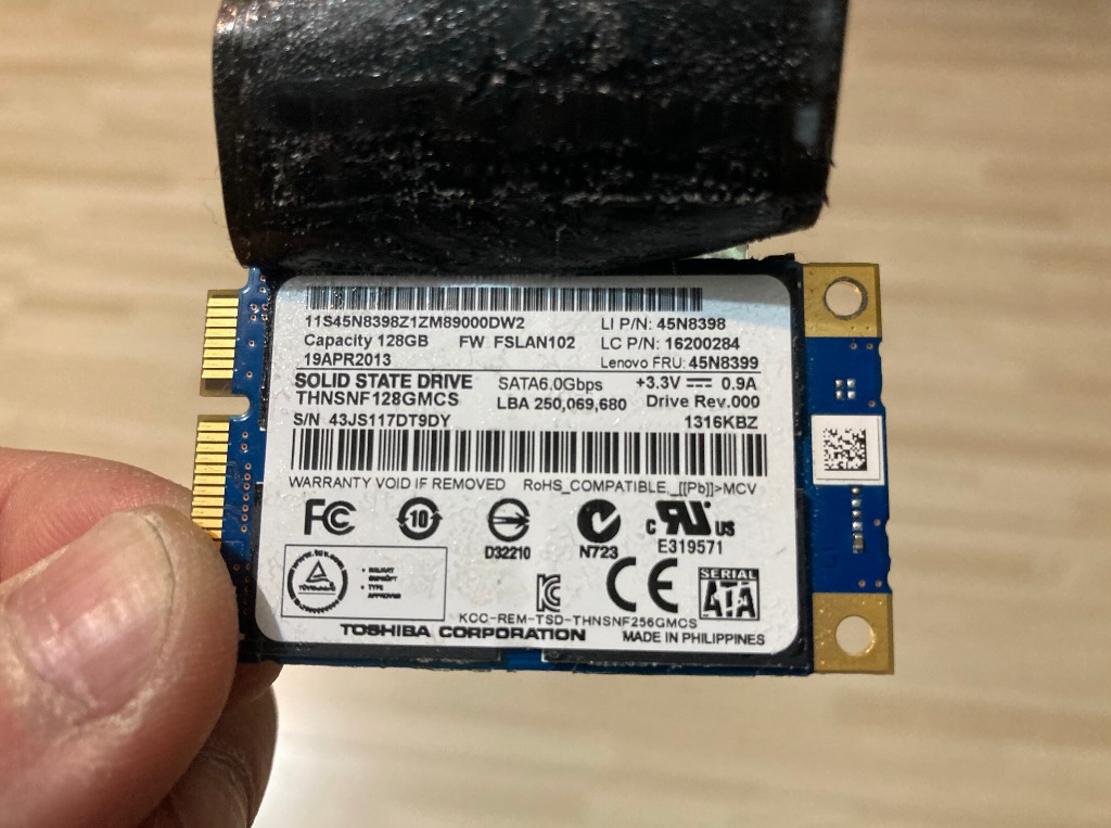 TOSHIBA mSATA 128GB THNSNF128GMCS Pci E SSD MLC