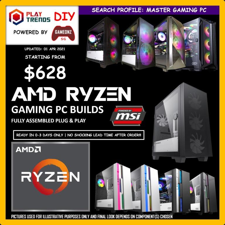 Amd Ryzen Builds Gaming Pc 3100 3300x 3500 3500x 3600 3700x 5600x 5800x 5900x Gaming