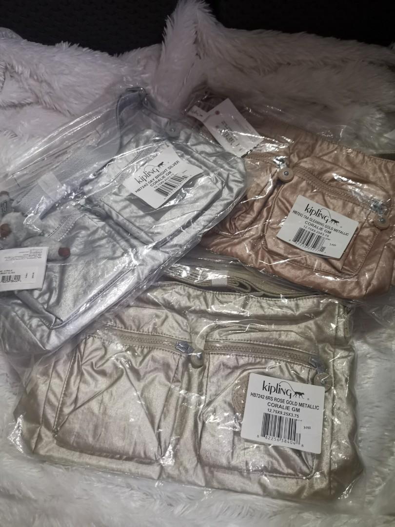 Authentic Kipling crossbody Coralie GM metallic, Women's Fashion, Bags