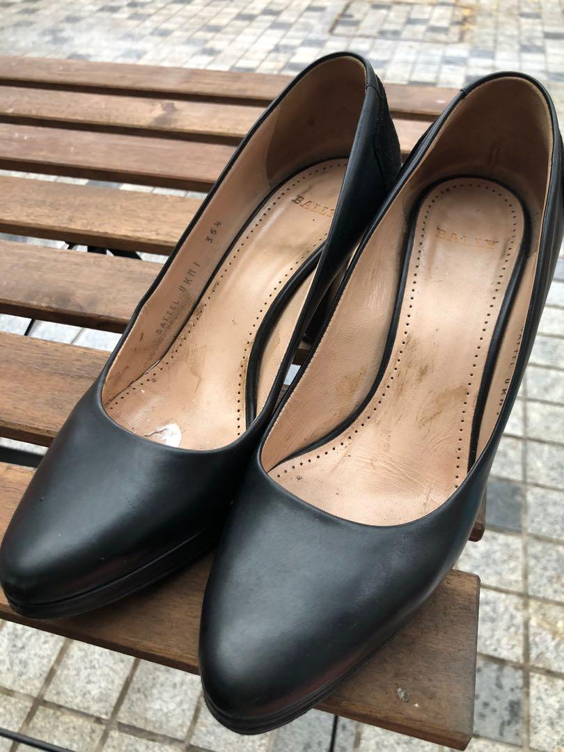 Bally Shoe Ladies Black Peep Toe Pumps Sling Back Leather Flower Toe Size  40/9.5 | eBay